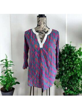 LILLY PULITZER Seahorse Print Tunic Top Sz XS